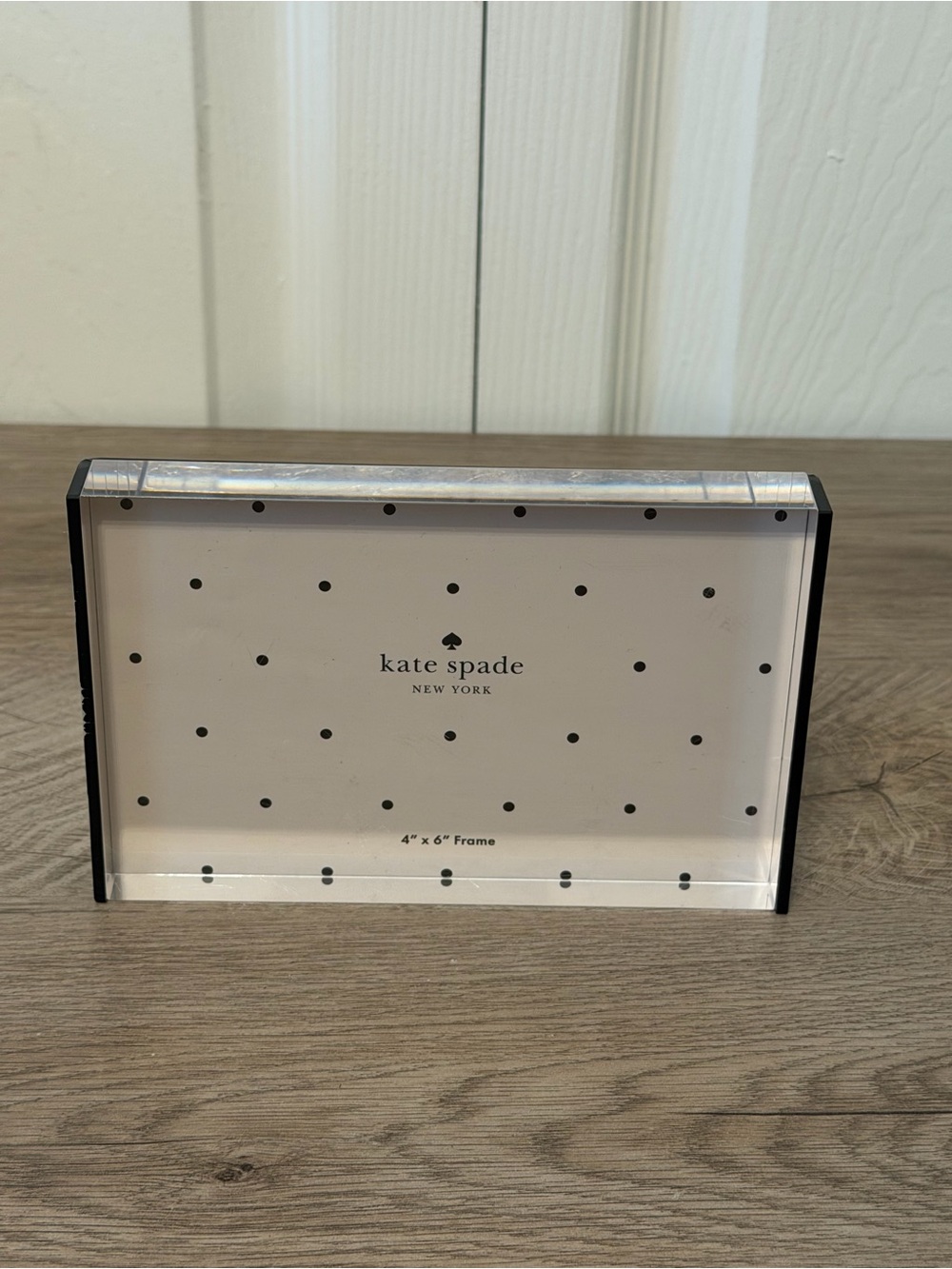 Kate Spade New York 4 X 6 Picture Photo Frame Black White Stripe Logo Thick